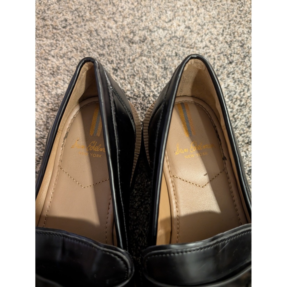 Sam Edelman Black Leather Horsebit Loafer Platform Chunky Sole Women's Shoes 8.5 - Picture 3 of 7